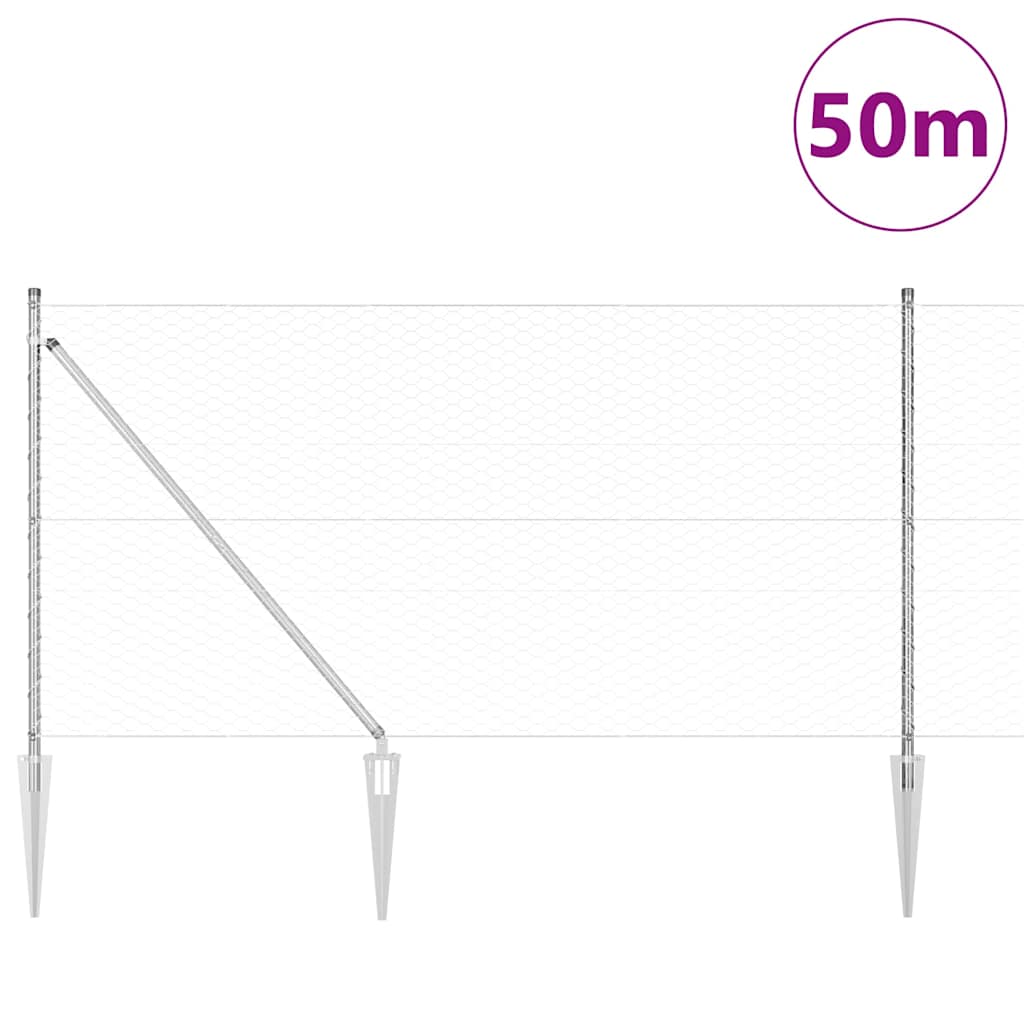 Schweißdrahtzaun mit Spikes 50 x 1 m (B x H)