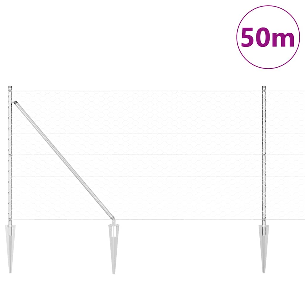 Schweißdrahtzaun mit Spikes 50 x 1 m (B x H)