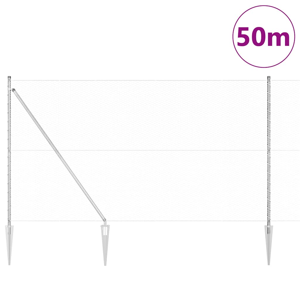 Schweißdrahtzaun mit Spikes 50 x 1,5 m (B x H)