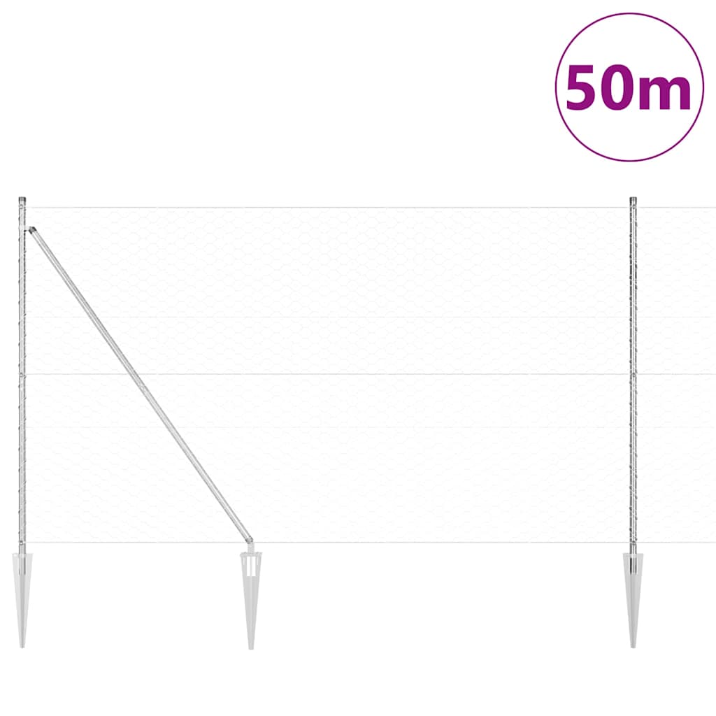 Schweißdrahtzaun mit Spikes 50 x 1,6 m (B x H)