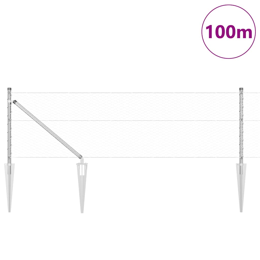Schweißdrahtzaun mit Spikes 100 x 0,6 m (B x H)