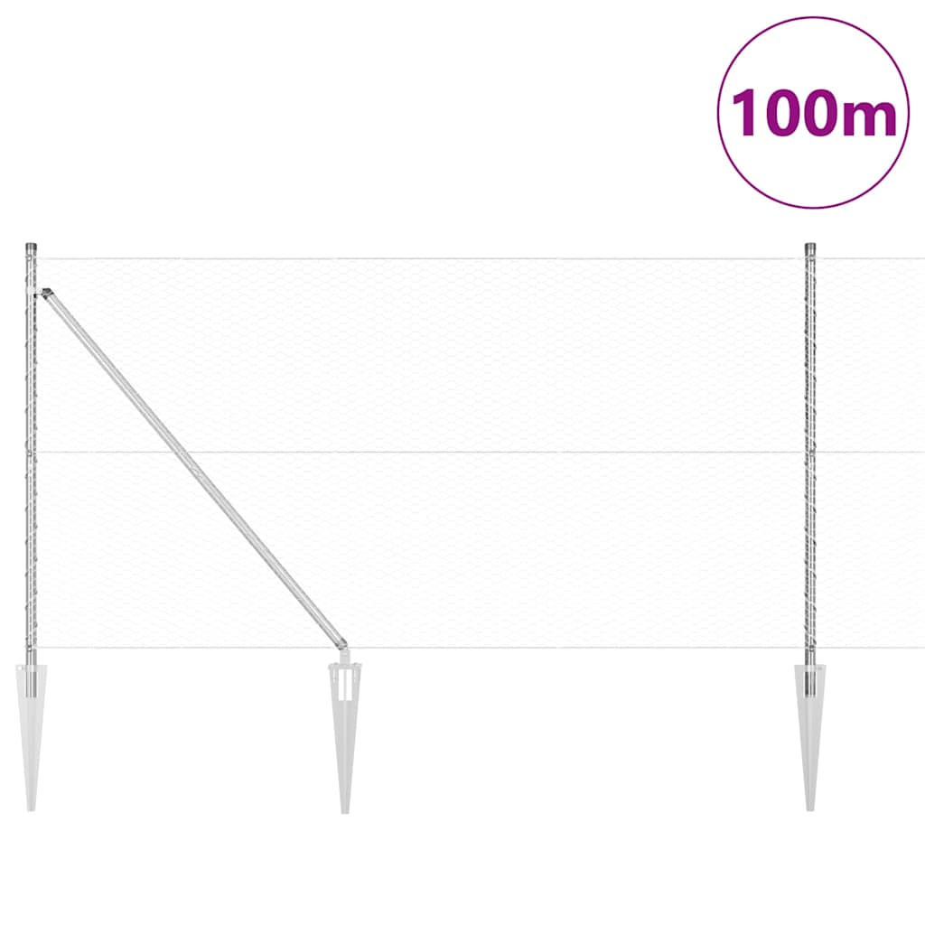 Schweißdrahtzaun mit Spikes 100 x 1,4 m (B x H)