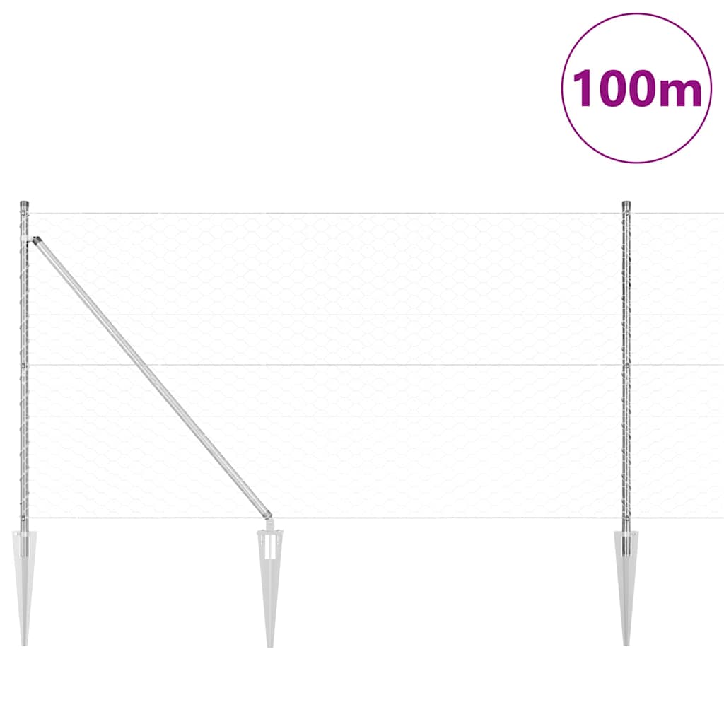 Schweißdrahtzaun mit Spikes 100 x 1,4 m (B x H)