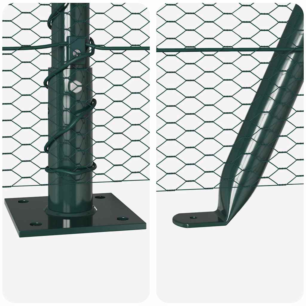 Sechseckzaun mit Betonsockel 25 x 1,6 m PVC-beschichteter Stahl