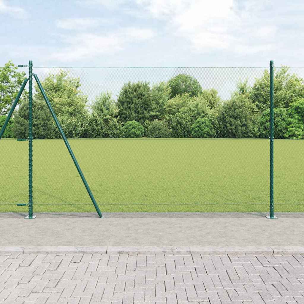 Sechseckzaun mit Betonsockel 25 x 1,6 m PVC-beschichteter Stahl