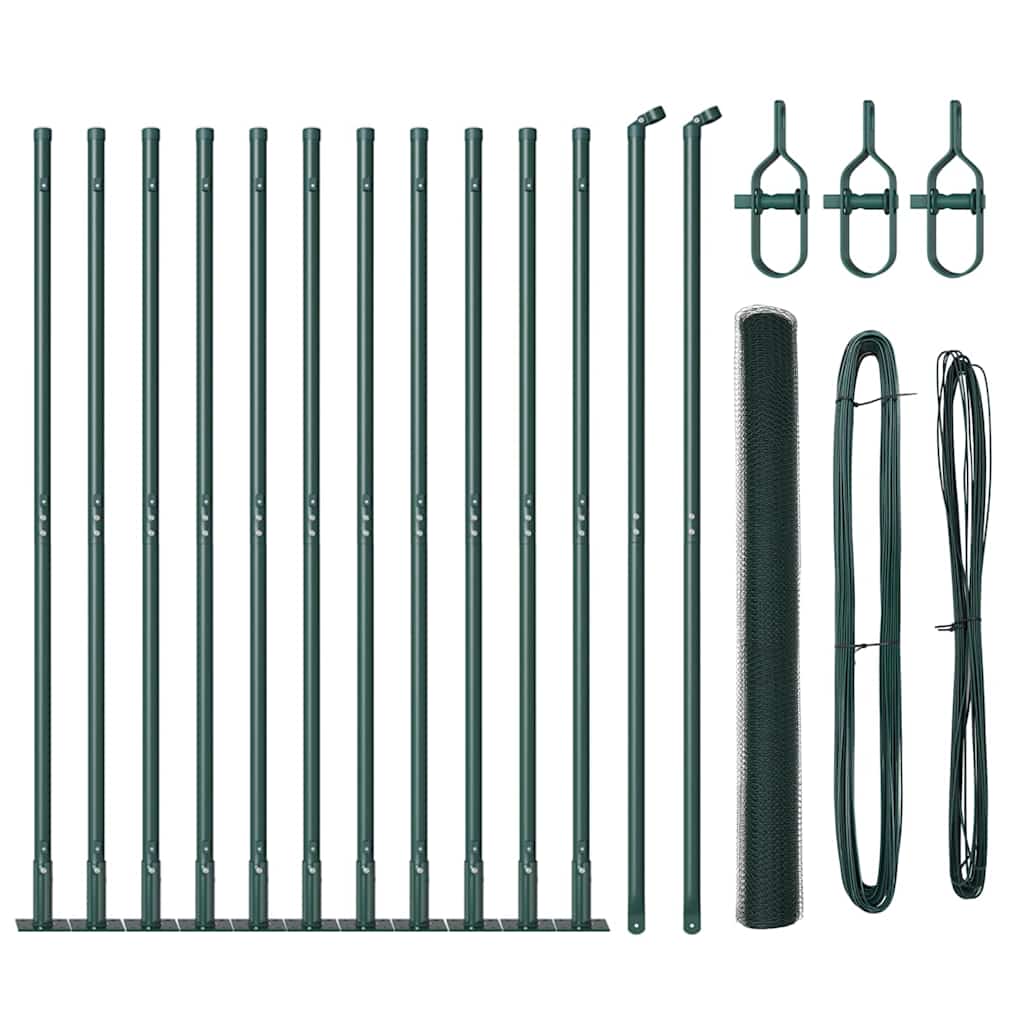Sechseckzaun mit Betonsockel 25 x 1,6 m PVC-beschichteter Stahl