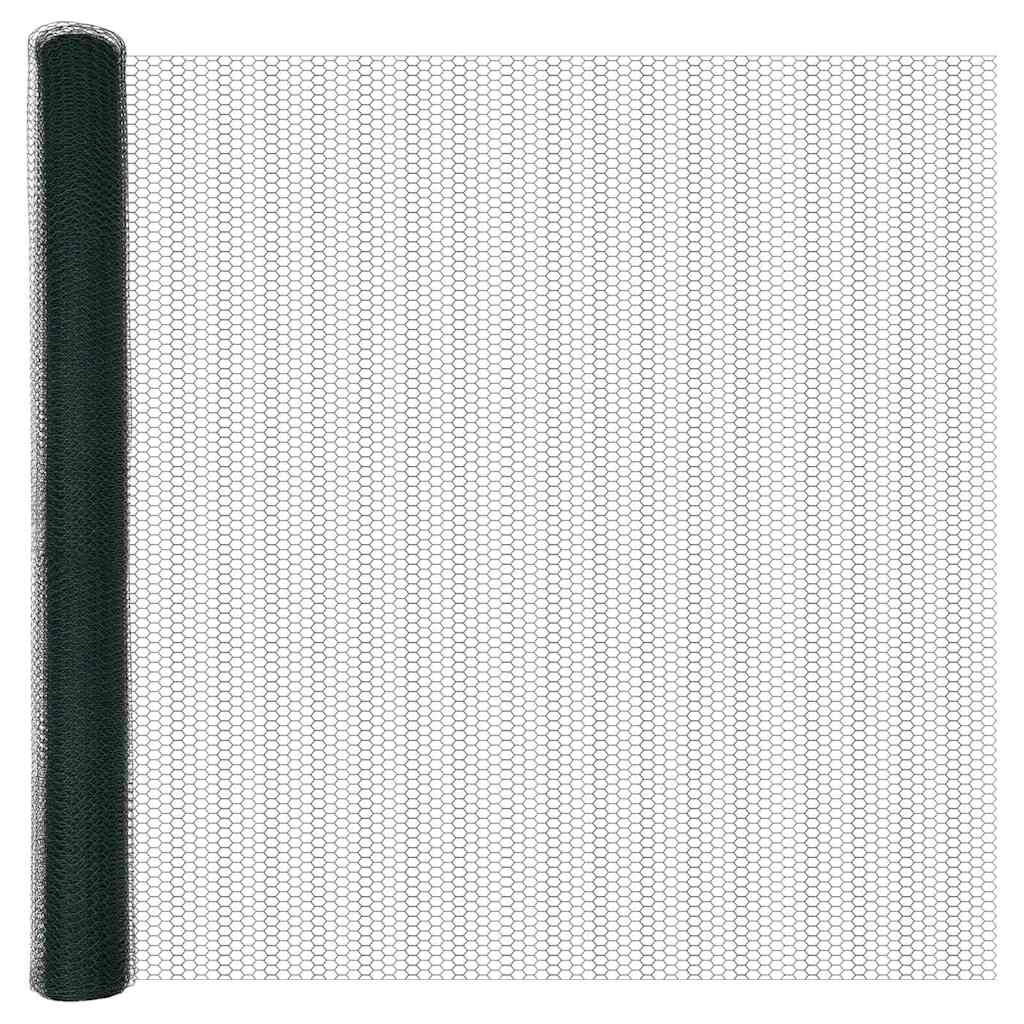 Sechseckzaun mit Betonsockel 25 x 1,6 m PVC-beschichteter Stahl