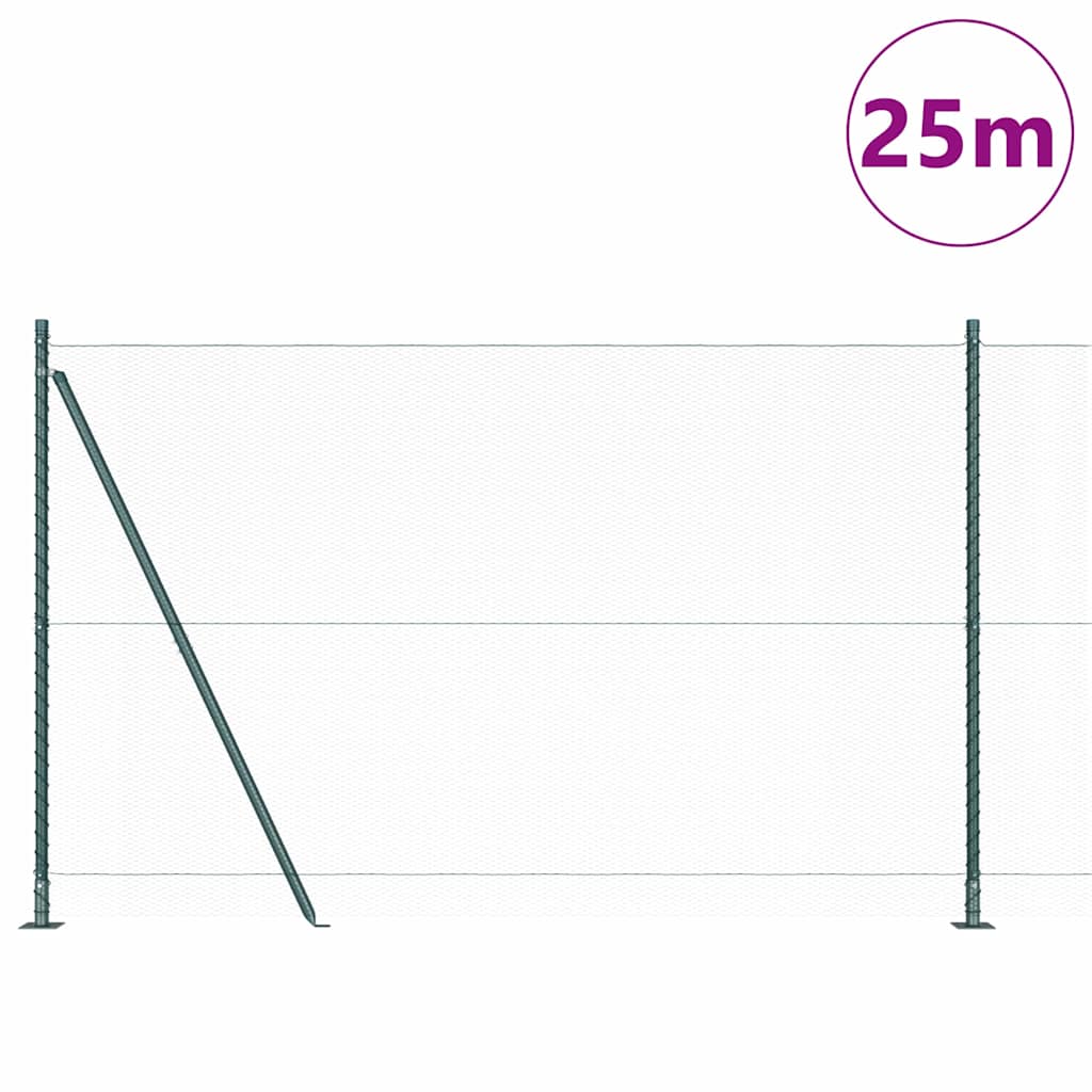Sechseckzaun mit Betonsockel 25 x 1,6 m PVC-beschichteter Stahl