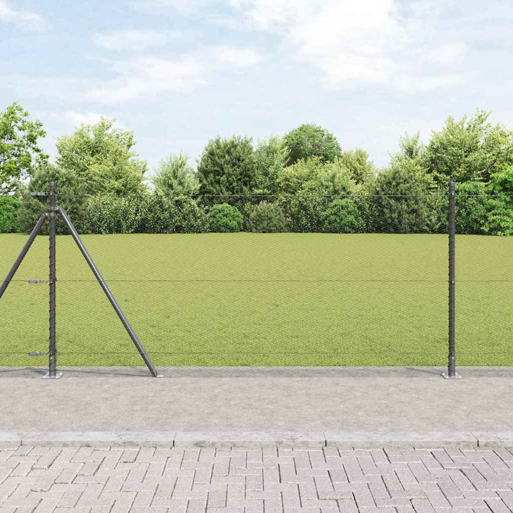 Geschweißter Drahtzaun mit Betonfundament 10 x 0,8 m (B x H)