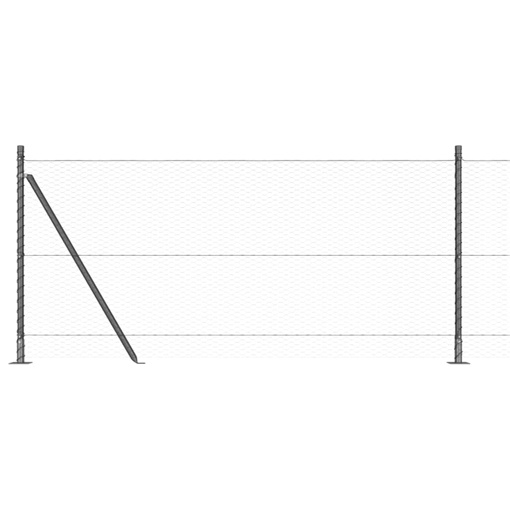 Geschweißter Drahtzaun mit Betonfundament 10 x 0,8 m (B x H)