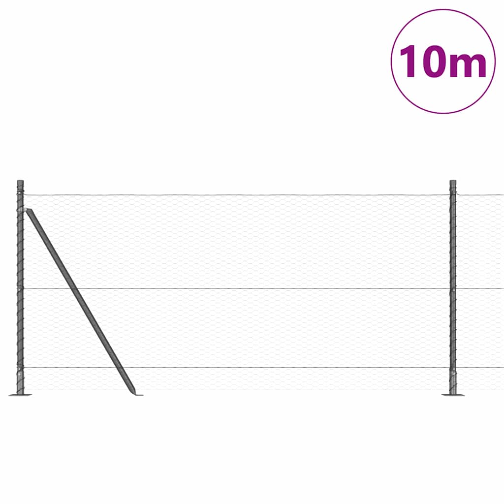 Geschweißter Drahtzaun mit Betonfundament 10 x 0,8 m (B x H)