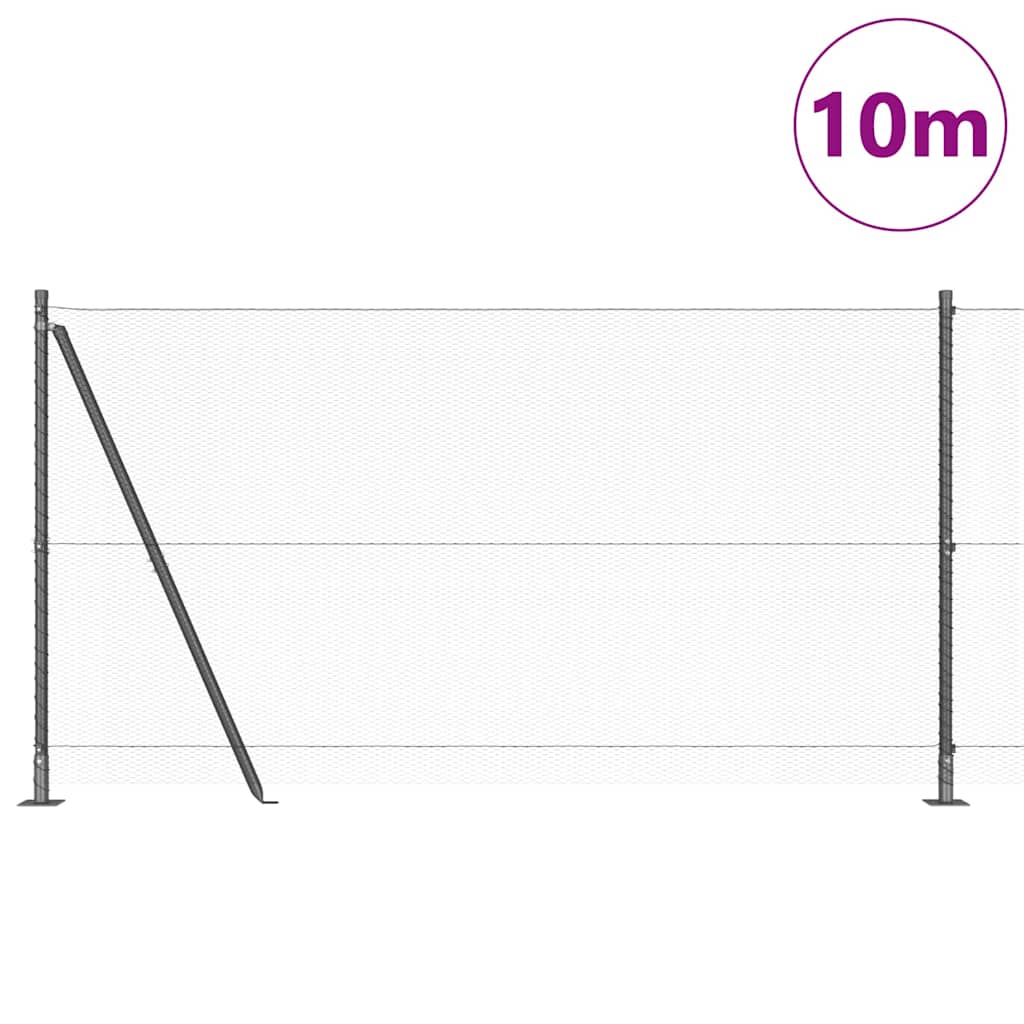 Geschweißter Drahtzaun mit Betonfundament 10 x 1,2 m (B x H)