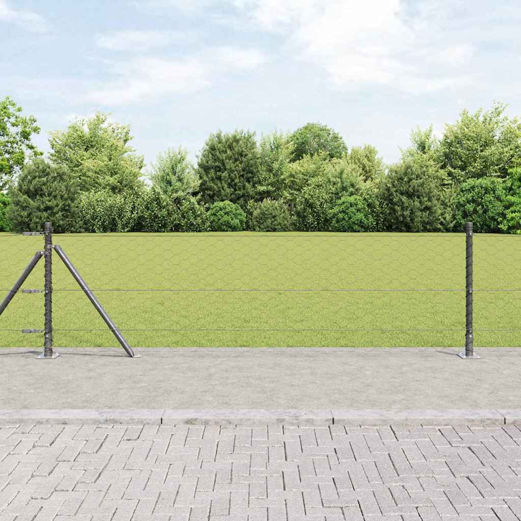 Geschweißter Drahtzaun mit Betonfundament 25 x 0,6 m (B x H)