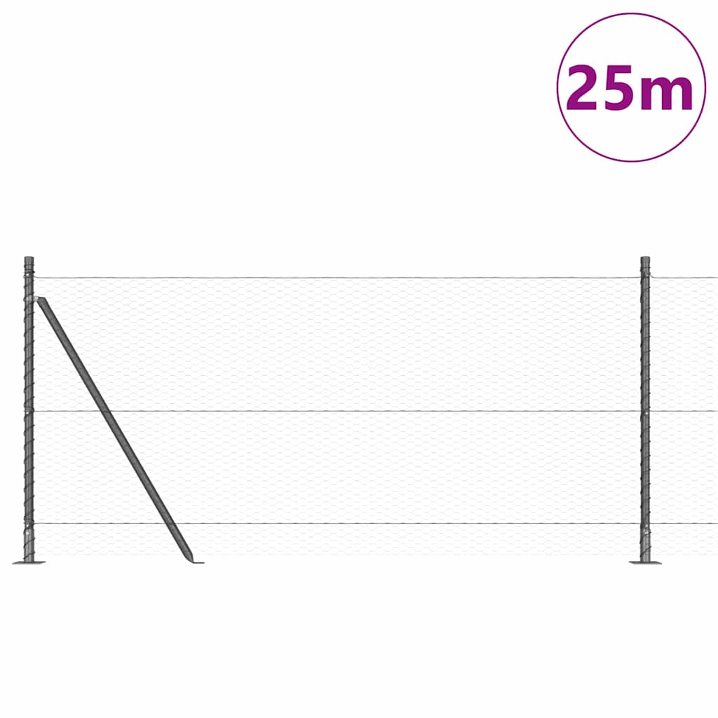 Geschweißter Drahtzaun mit Betonfundament 25 x 0,8 m (B x H)