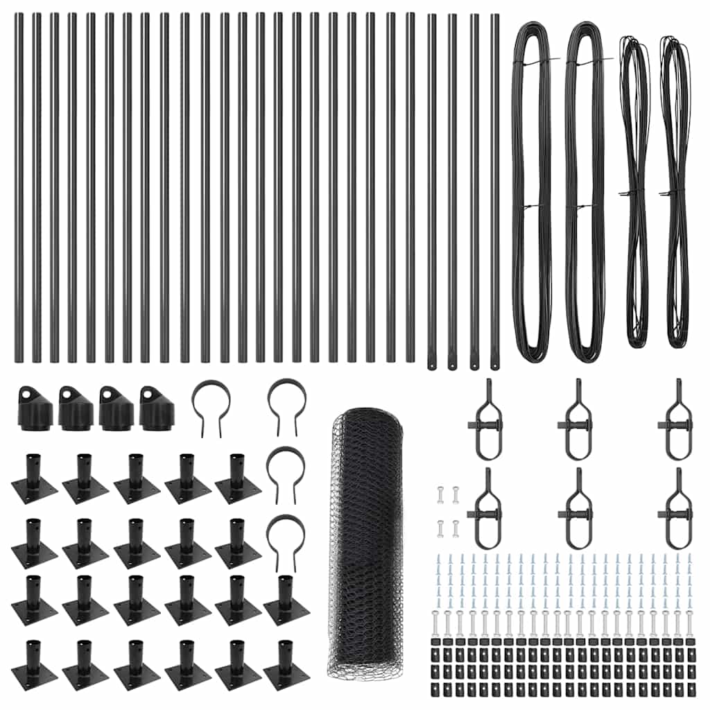 Geschweißter Drahtzaun mit Betonfundament 50 x 0,6 m (B x H)
