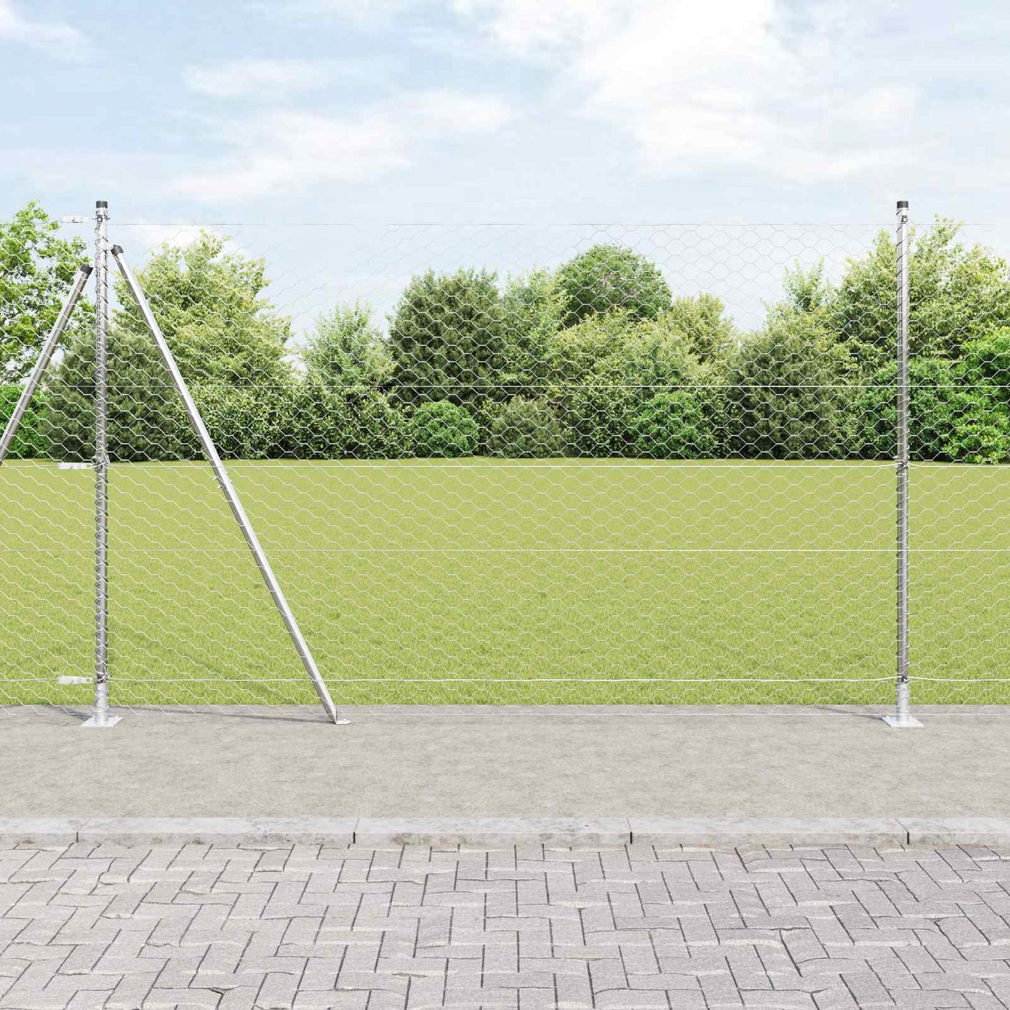 Geschweißter Drahtzaun mit Betonfundament 10 x 1,5 m (B x H)