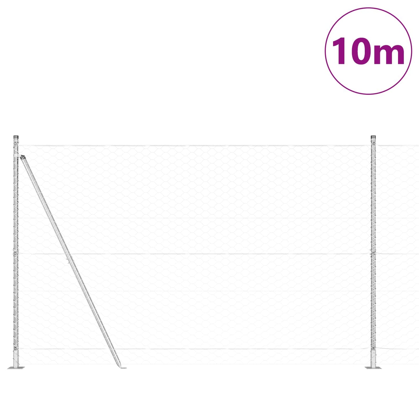 Geschweißter Drahtzaun mit Betonfundament 10 x 1,5 m (B x H)