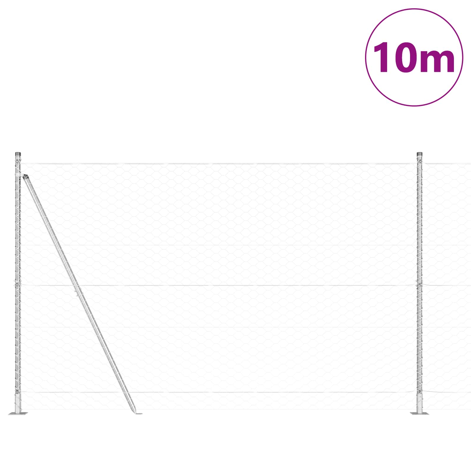 Geschweißter Drahtzaun mit Betonfundament 10 x 1,5 m (B x H)