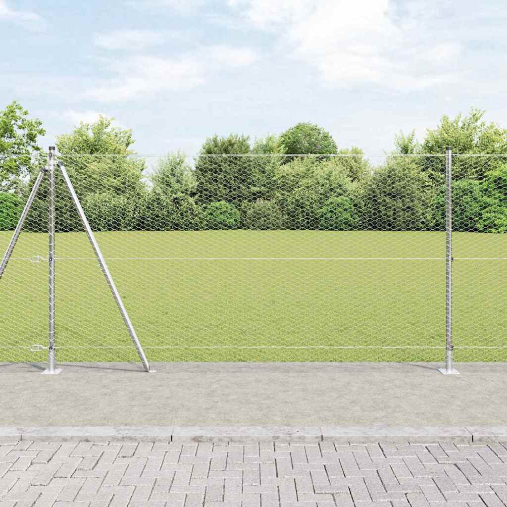 Geschweißter Drahtzaun mit Betonfundament 25 x 1,2 m (B x H)
