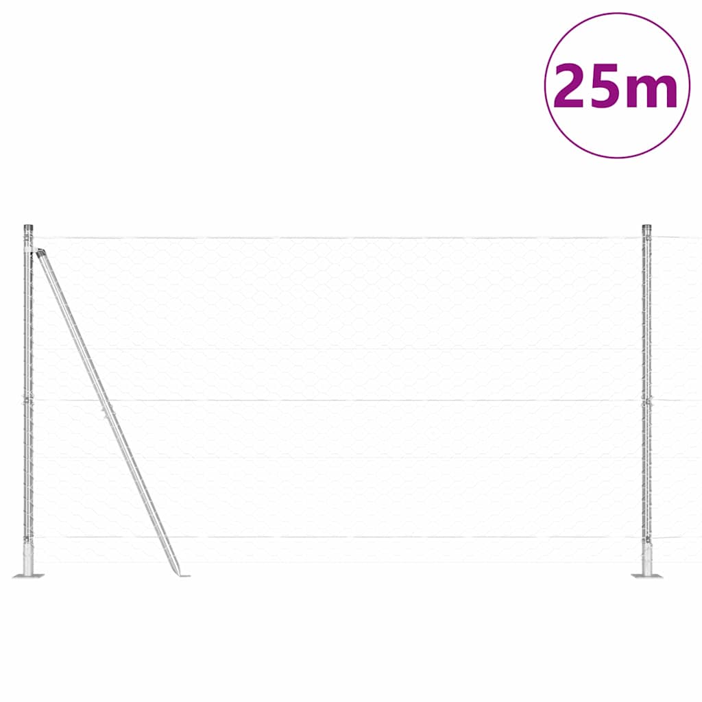 Geschweißter Drahtzaun mit Betonfundament 25 x 1,2 m (B x H)