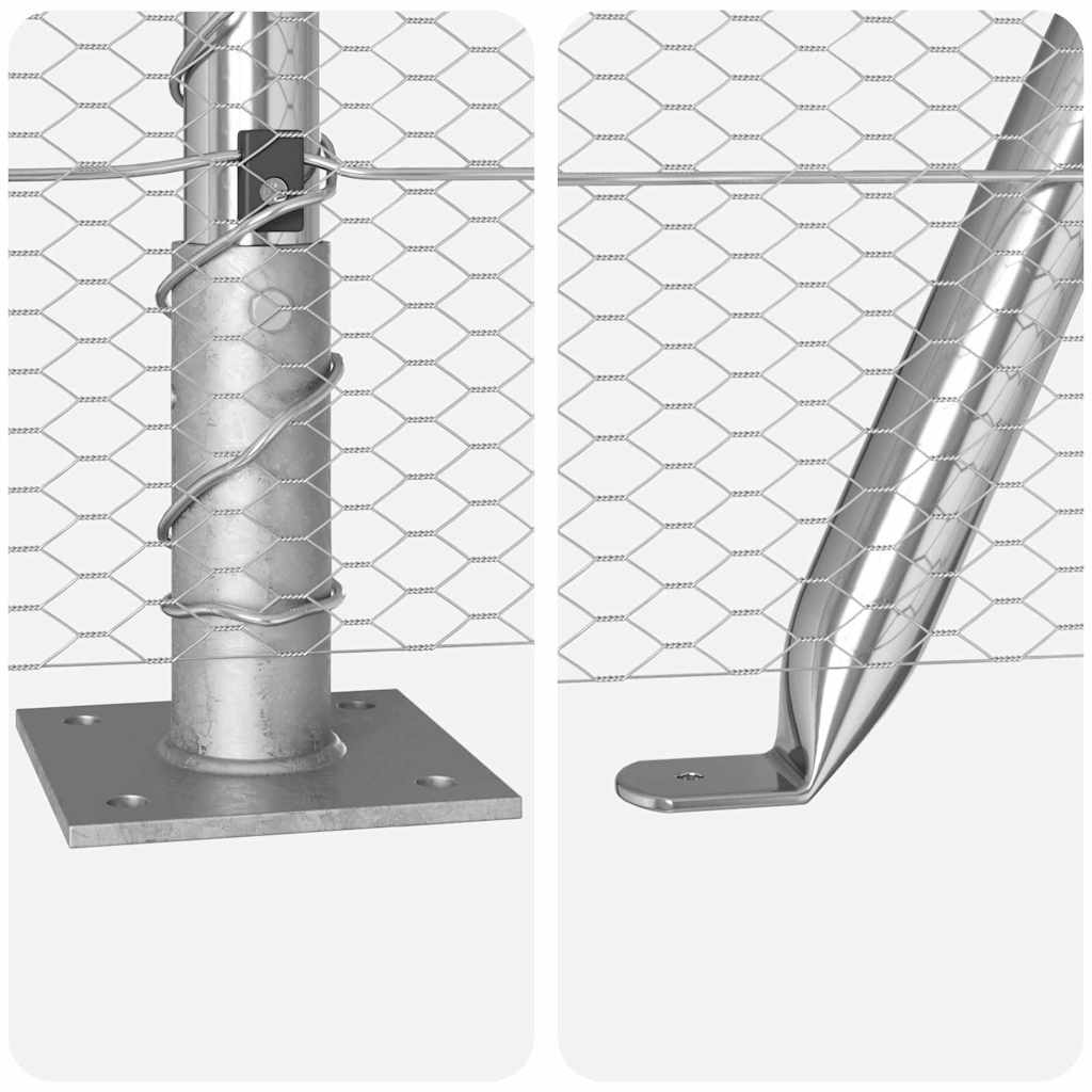 Sechseckzaun mit Betonsockel 100 x 0,8 m Verzinkter Stahl Netz