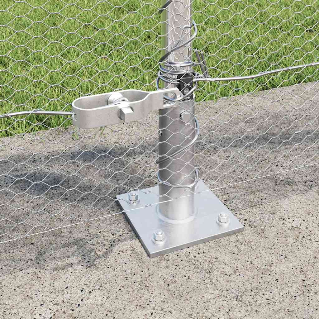 Sechseckzaun mit Betonsockel 100 x 0,8 m Verzinkter Stahl Netz