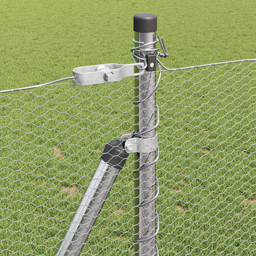 Sechseckzaun mit Betonsockel 100 x 0,8 m Verzinkter Stahl Netz