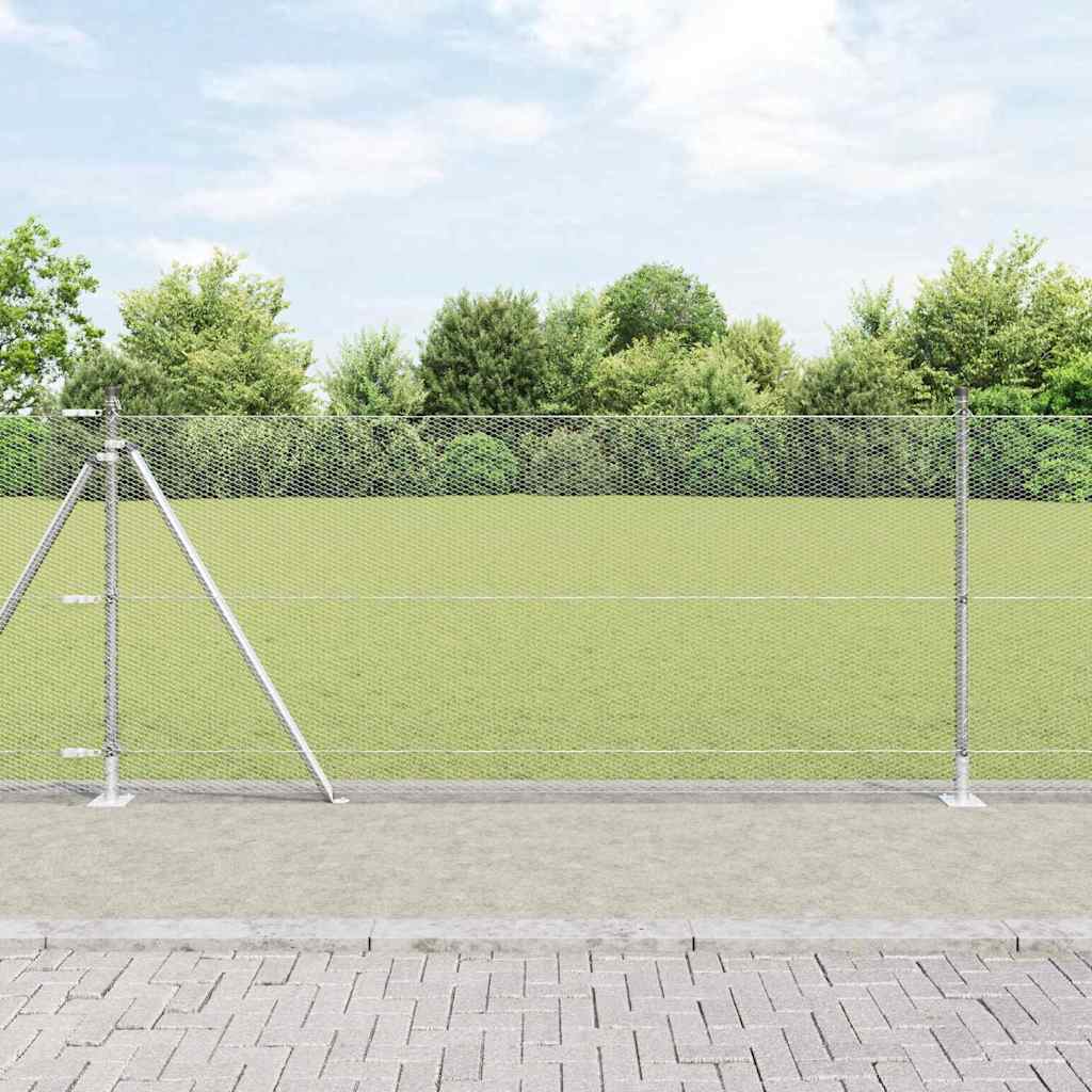 Sechseckzaun mit Betonsockel 100 x 0,8 m Verzinkter Stahl Netz