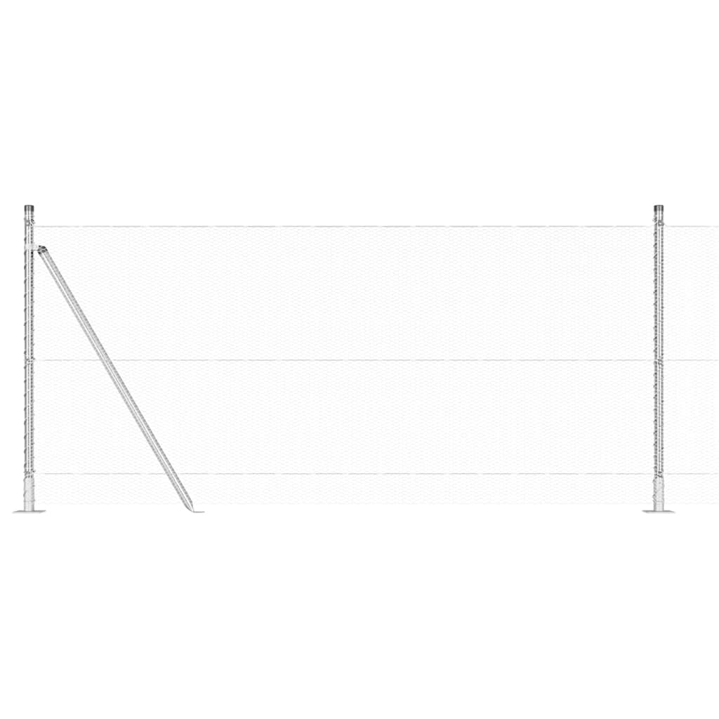 Sechseckzaun mit Betonsockel 100 x 0,8 m Verzinkter Stahl Netz