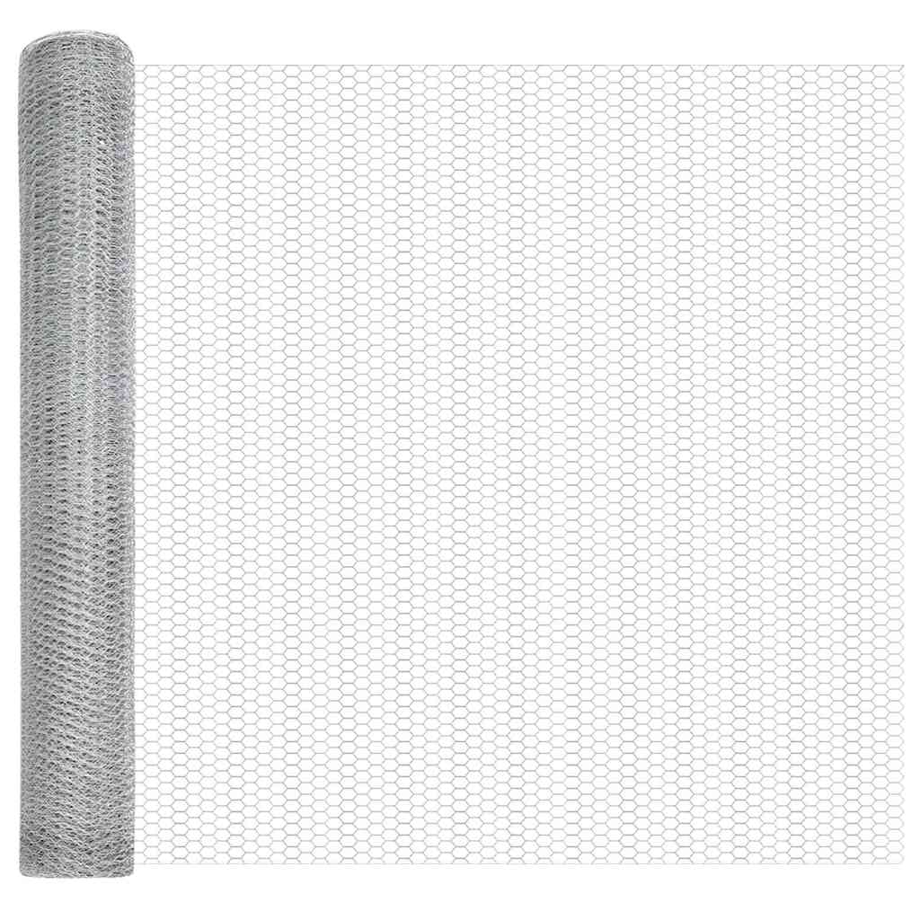 Sechseckzaun mit Betonsockel 100 x 0,8 m Verzinkter Stahl Netz