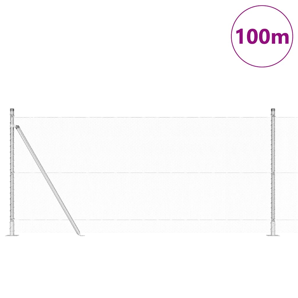 Sechseckzaun mit Betonsockel 100 x 0,8 m Verzinkter Stahl Netz