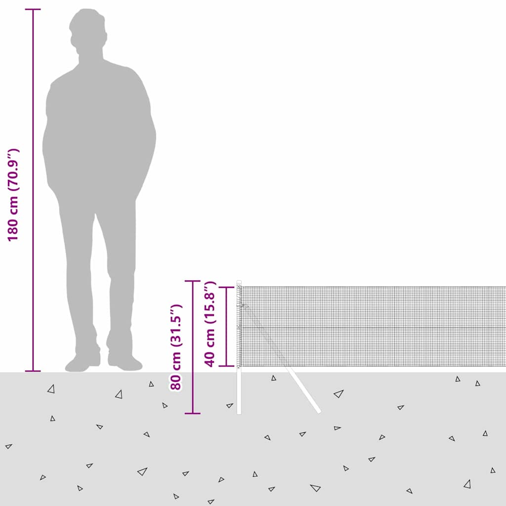 Ground Fix Geschweißter Drahtzaun 10 x 0,4 m (B x H)