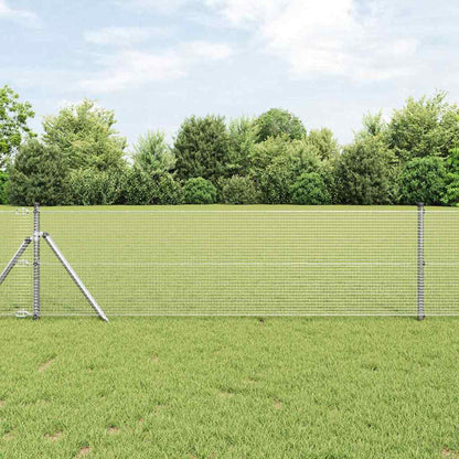 Geschweißter Drahtzaun, bodenverankert 25 x 0,4 m Silber Netz