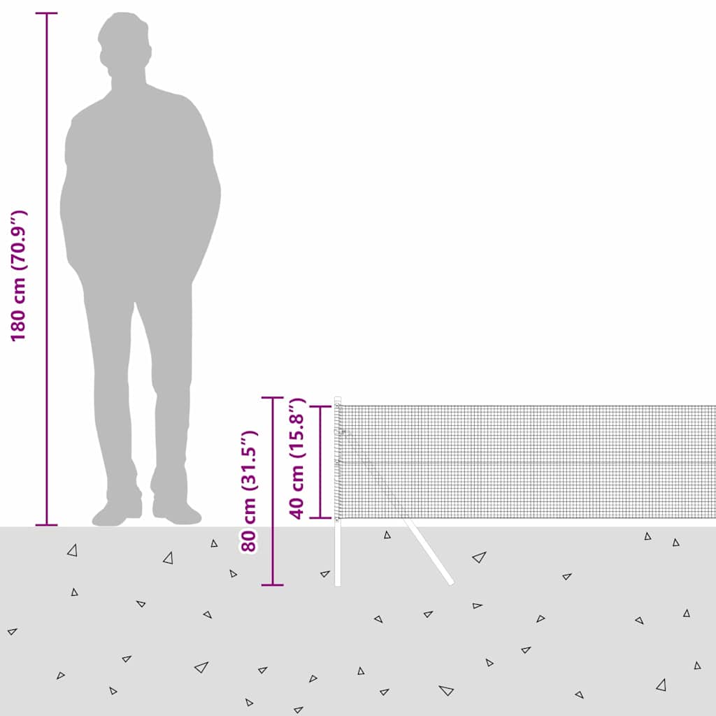 Ground Fix Geschweißter Drahtzaun 25 x 0,4 m (B x H)