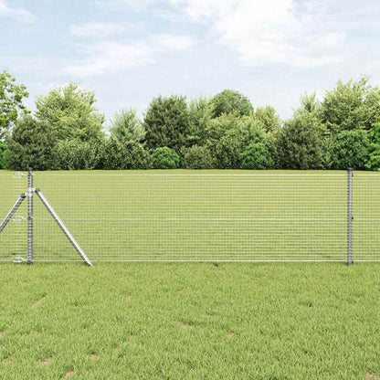 Geschweißter Drahtzaun, bodenverankert 25 x 0,8 m Silber Netz