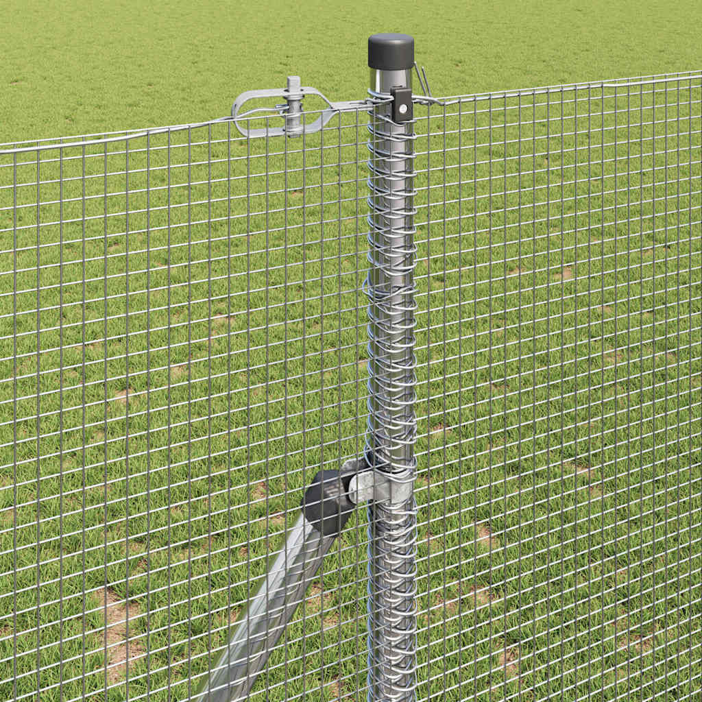 Geschweißter Drahtzaun, bodenverankert 25 x 1,2 m Silber Netz