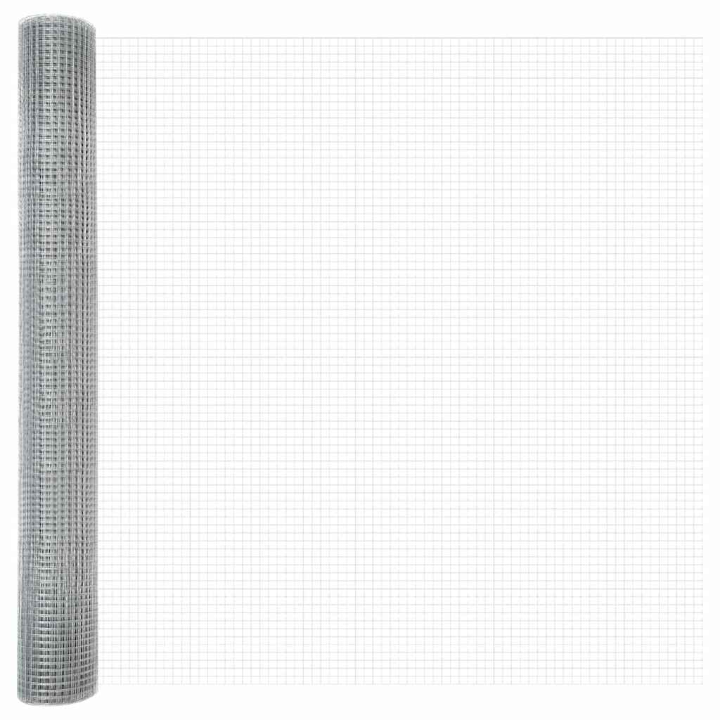Geschweißter Drahtzaun, bodenverankert 25 x 1,2 m Silber Netz