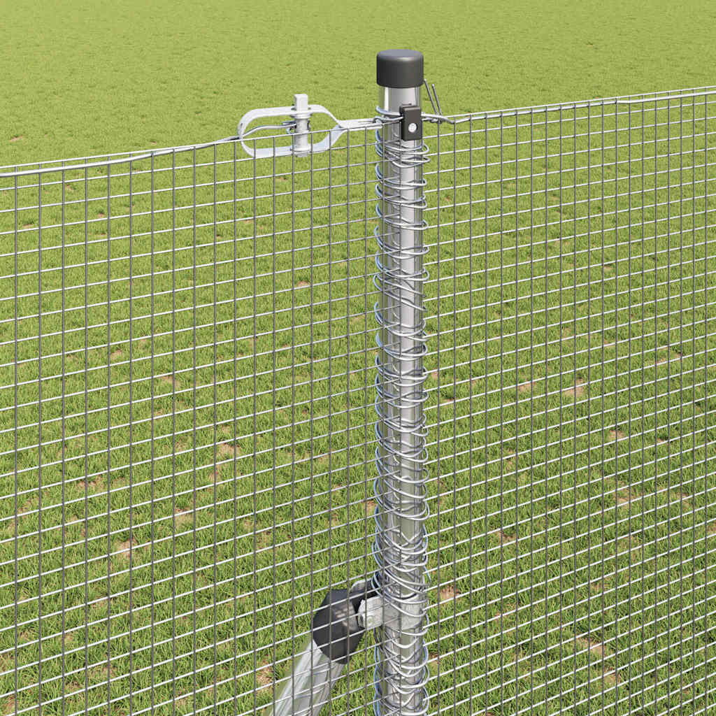 Geschweißter Drahtzaun, bodenverankert 25 x 1,5 m Silber Netz