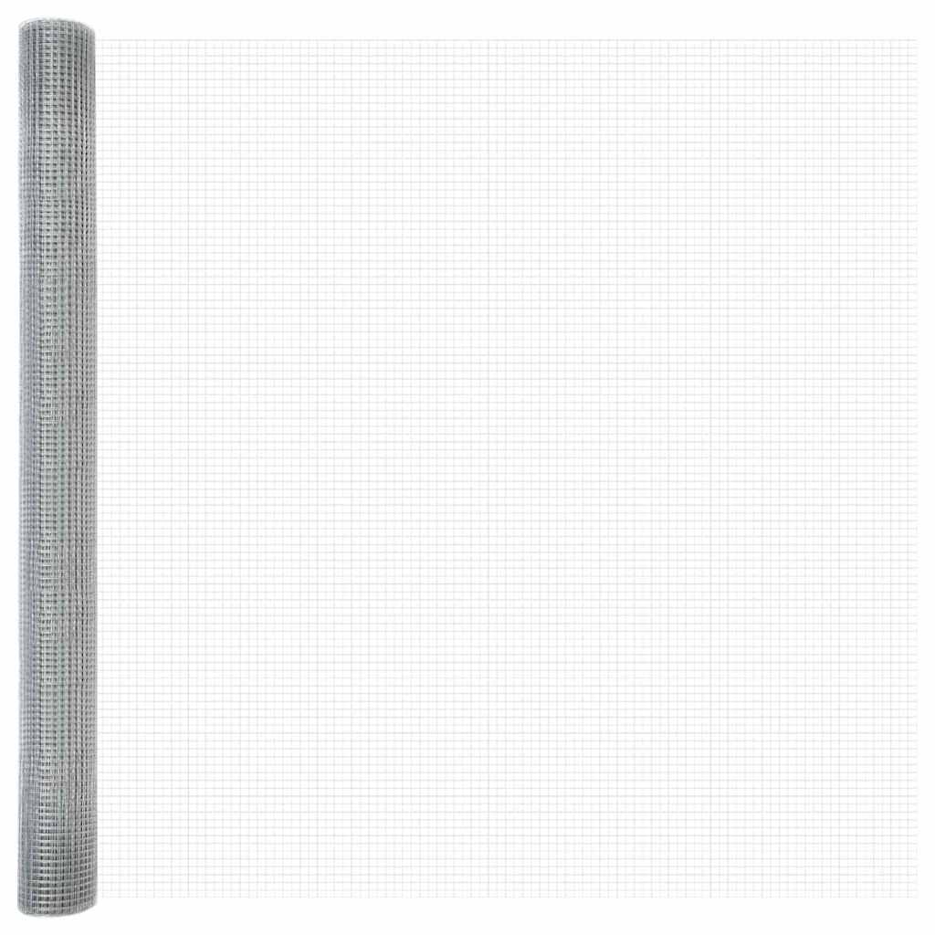Geschweißter Drahtzaun, bodenverankert 25 x 1,5 m Silber Netz