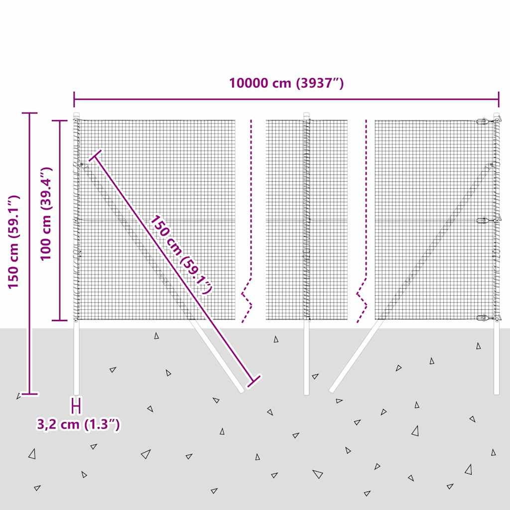 Ground Fix Geschweißter Drahtzaun 100 x 1 m (B x H)