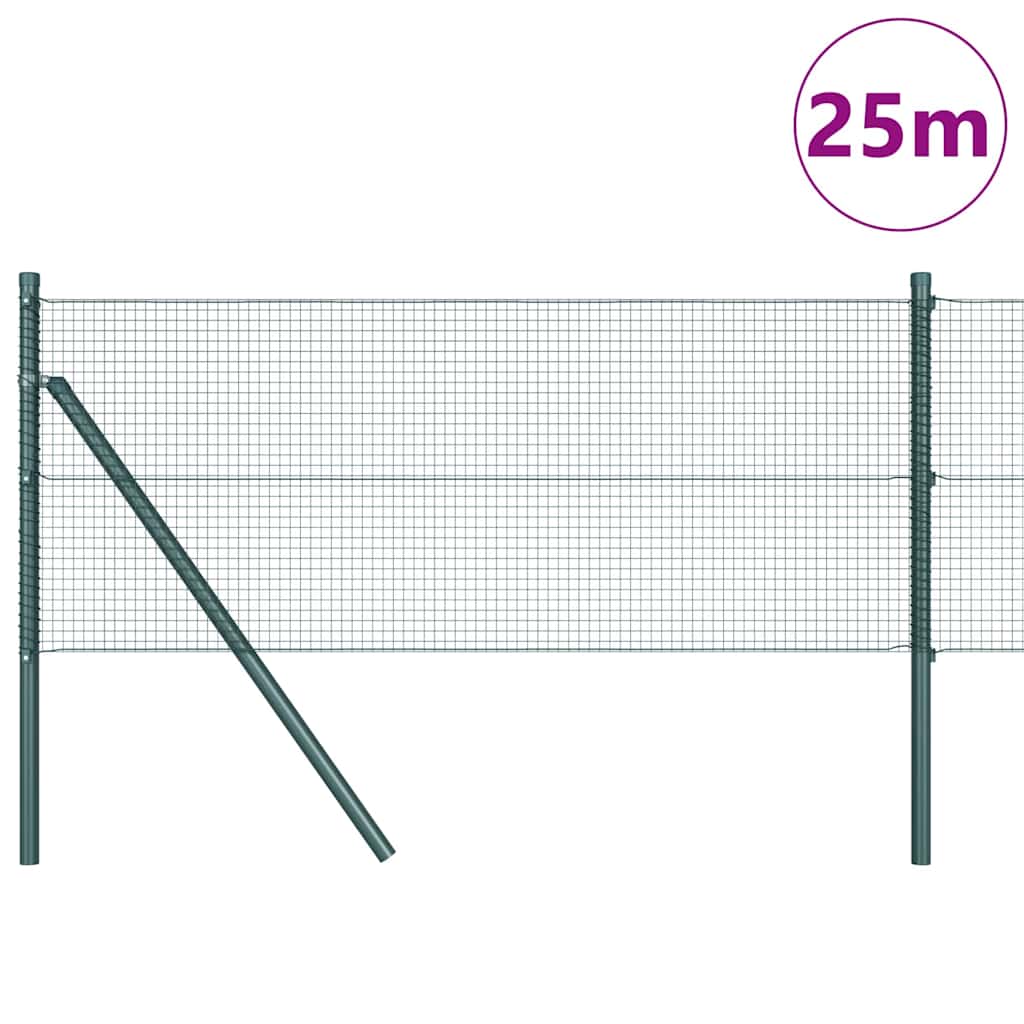 Geschweißter Drahtzaun, bodenverankert 25 x 0,5 m Grün Netz