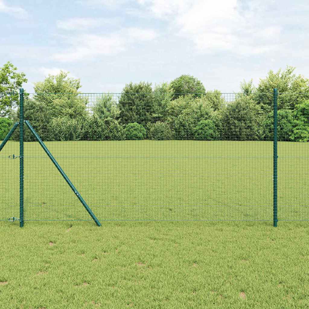 Geschweißter Drahtzaun, bodenverankert 25 x 1 m Grün Netz