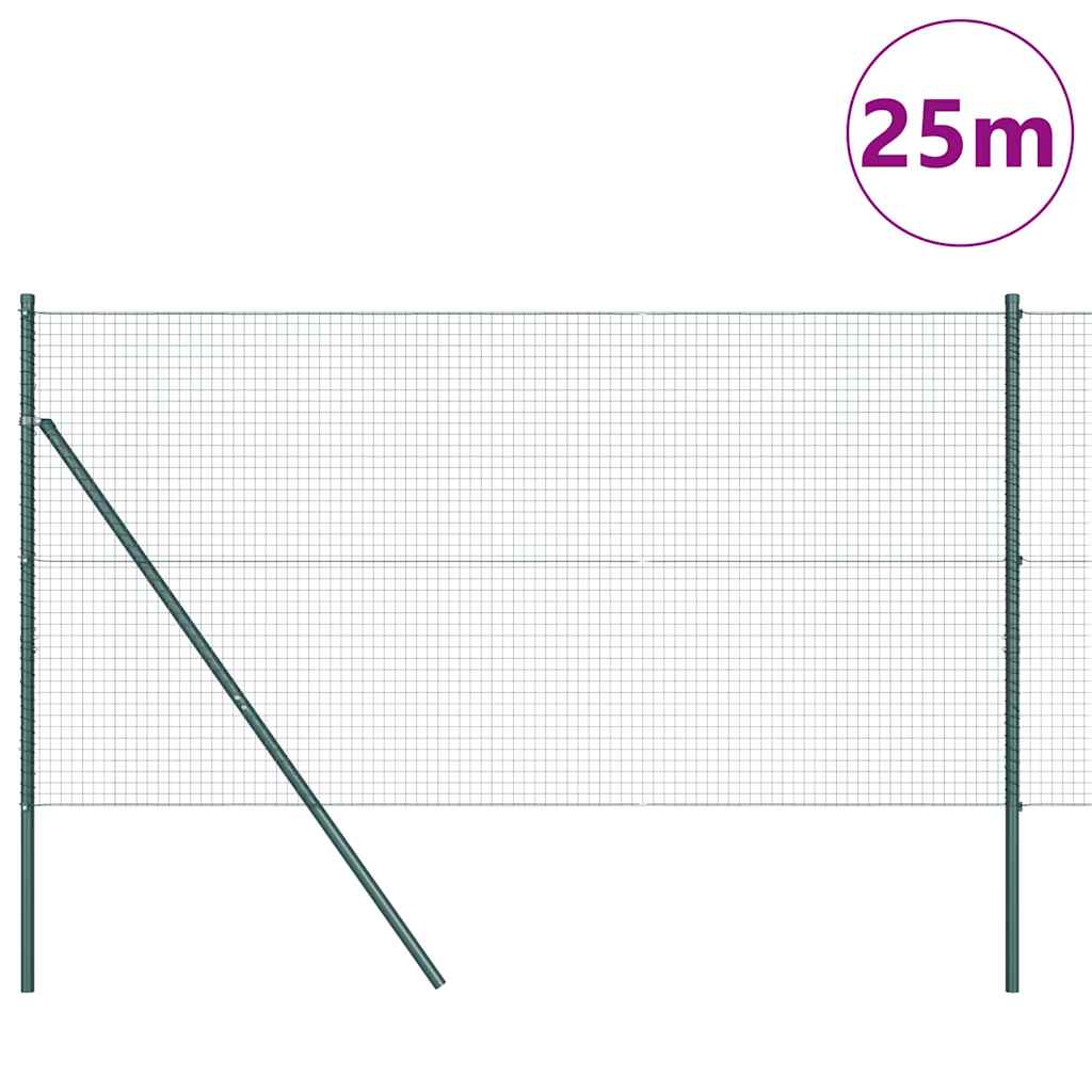 Geschweißter Drahtzaun, bodenverankert 25 x 1 m Grün Netz