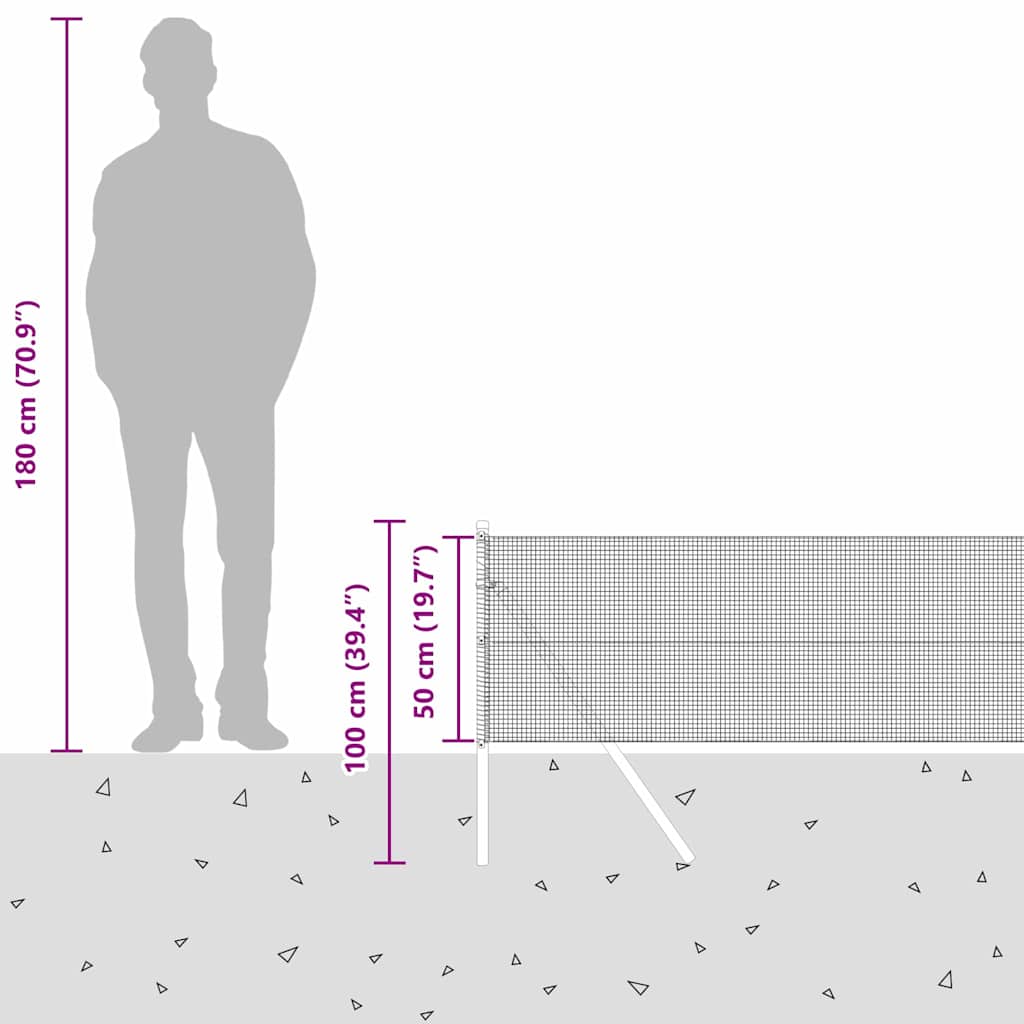Ground Fix Geschweißter Drahtzaun 50 x 0,5 m (B x H)