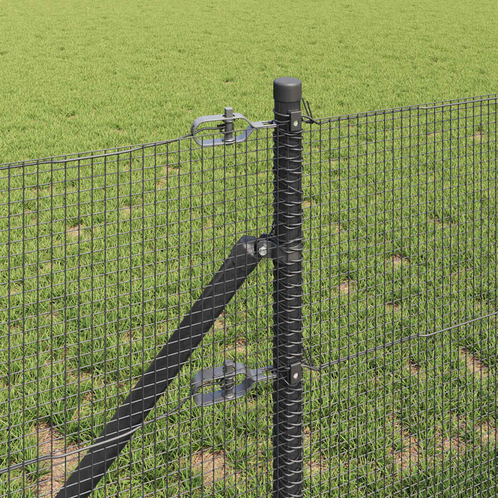 Geschweißter Drahtzaun, bodenverankert 50 x 0,8 m Grau Netz