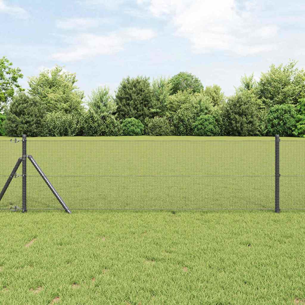 Geschweißter Drahtzaun, bodenverankert 50 x 0,8 m Grau Netz