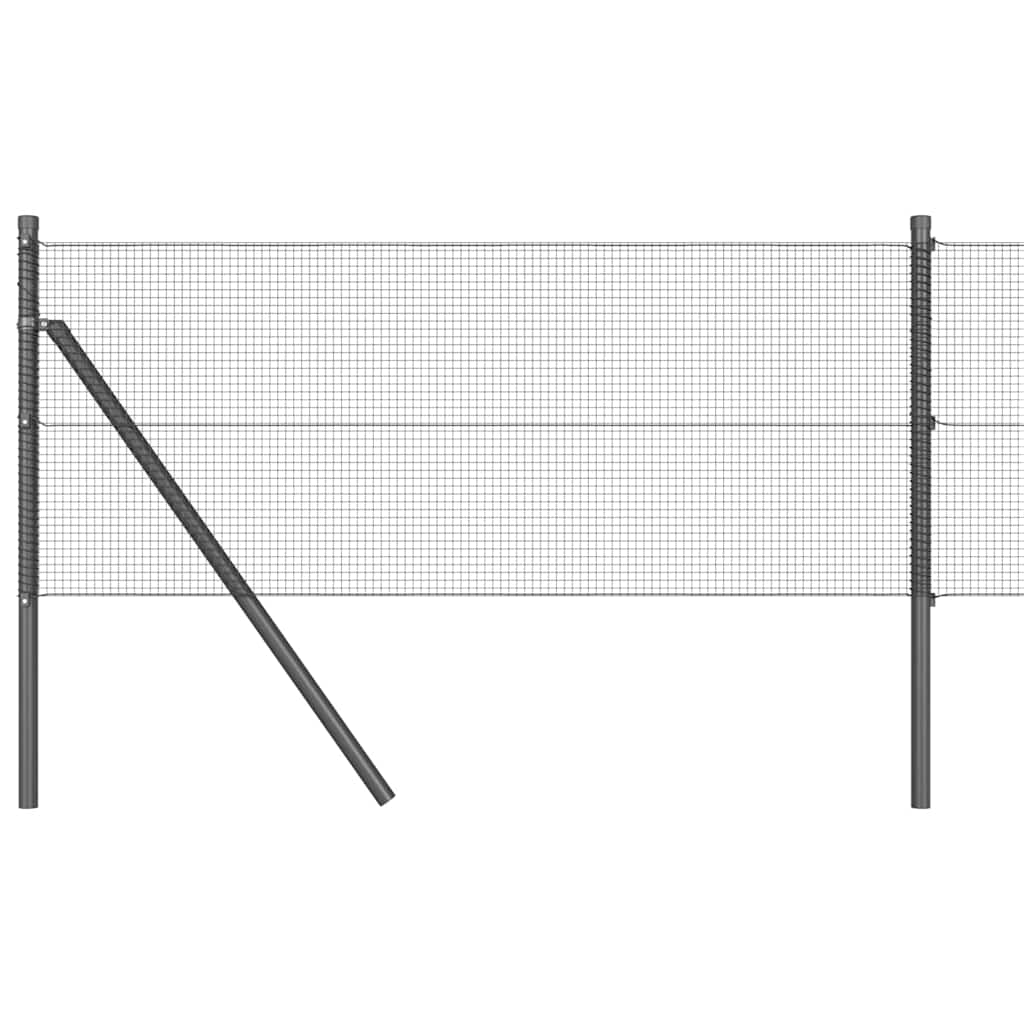 Geschweißter Drahtzaun, bodenverankert 50 x 0,8 m Grau Netz