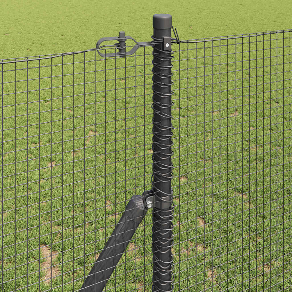 Geschweißter Drahtzaun, bodenverankert 50 x 1 m Grau Netz