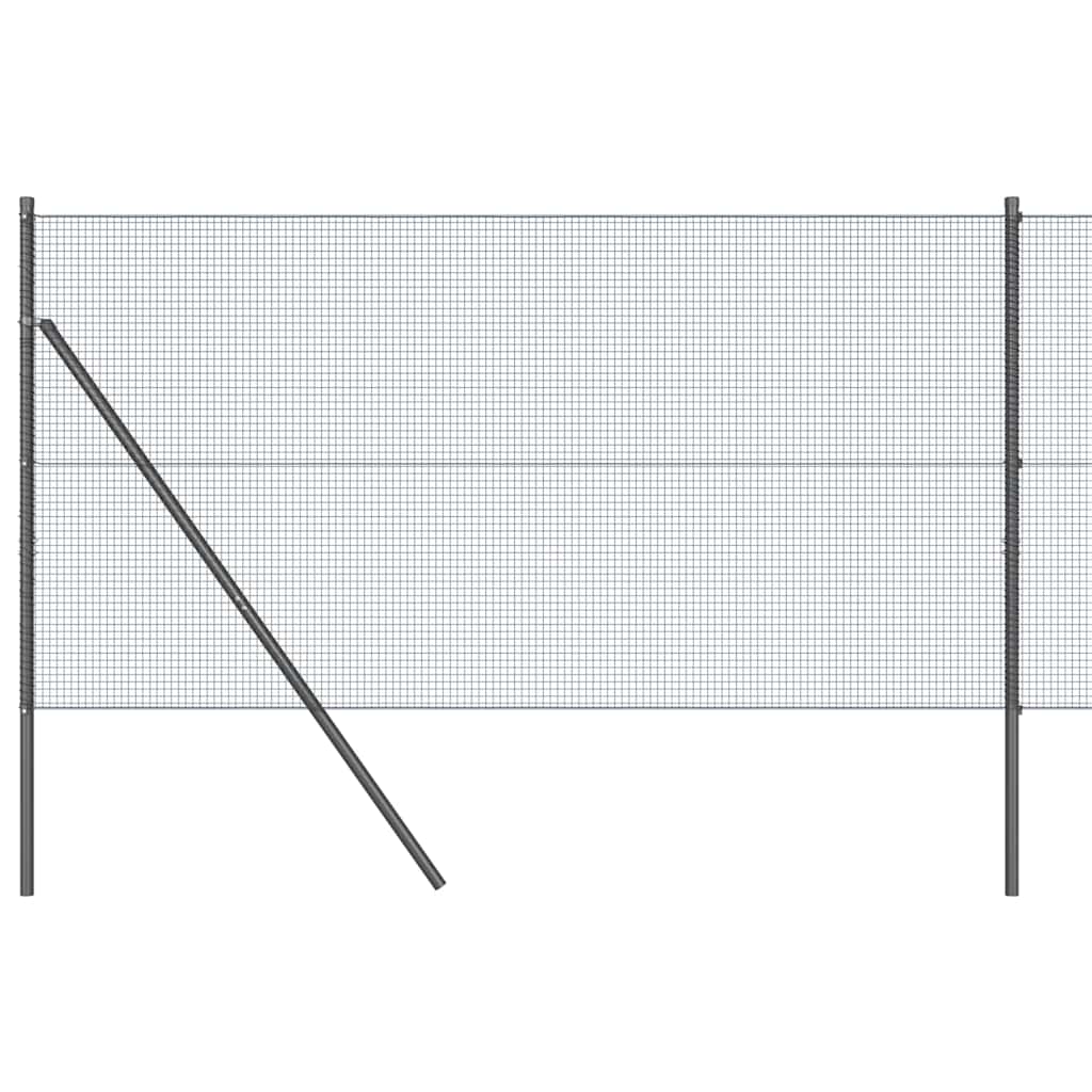 Geschweißter Drahtzaun, bodenverankert 50 x 1 m Grau Netz