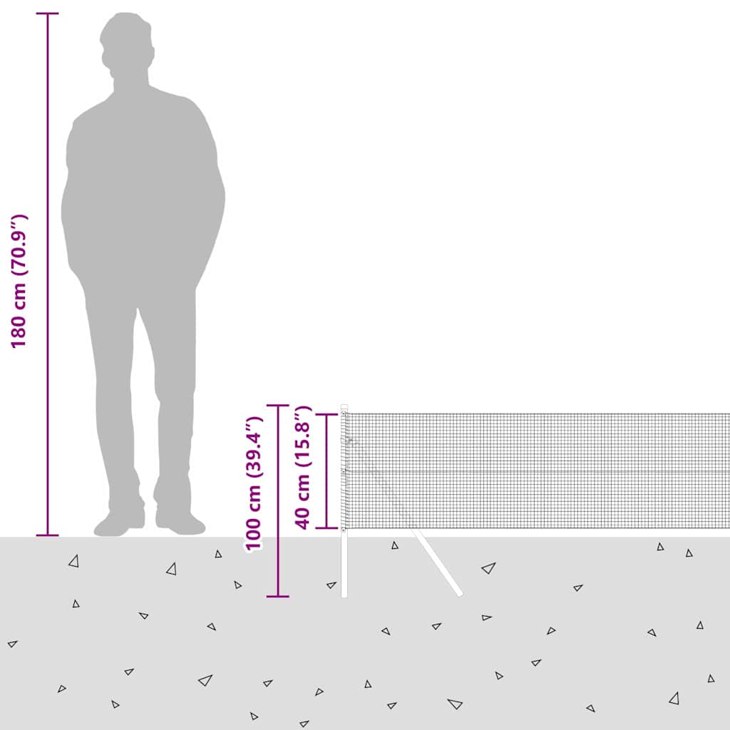 Ground Fix Geschweißter Drahtzaun 100 x 0,4 m (B x H)